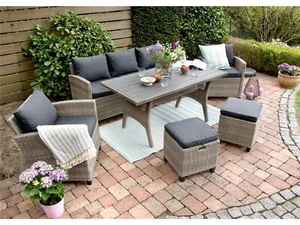 Green Spirit Alpina II Dining Garten Lounge Set - Rattan Möbel Garnitur Gruppe - Bild 1 von 10
