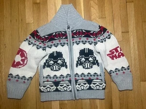 Hanna Andersson X Star Wars SZ 4 100 cm Zip Cotton Knit Zip Fair Isle Sweater - Picture 1 of 10