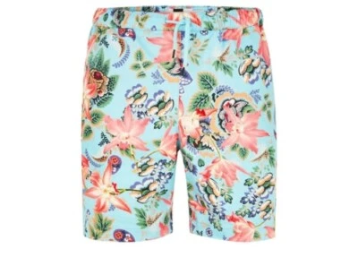 Pantalones Cortos Para Hombre Topman Estampado de Orquídea Azul Multi Dibujo Cuerda Talla XL $60 Foto 1 de 2