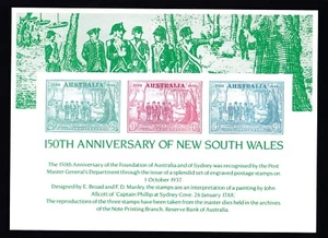 1989 REPLICA CARD No15 1937 150th ANNIVERSARY NEW SOUTH WALES PRE-DECIMAL STAMPS - Bild 1 von 2