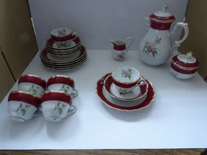 Hutschenreuther Maria Theresia Cardinal Kaffeeservice 6 Personen 21 Teile - Bild 1 von 12