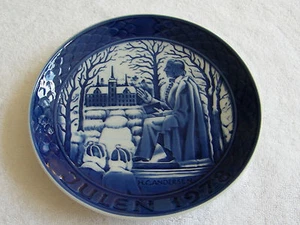 Vintage Grande Porzellan Copenhagen "Julen 1978" blau Sammelteller "neuwertig"  - Bild 1 von 2
