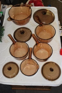 Corning Ware Vision Braunglas Kochgeschirr - Set mit 9 Teilen - Bild 1 von 12