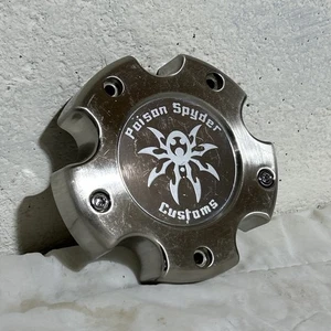 Poison Spyder Customs 5 Lug Chrome Custom Rim Wheel Center Hub Cap 845L145-1 - Picture 1 of 7