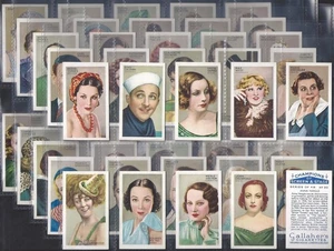 GALLAHER-FULL SET- CHAMPIONS OF SCREEN & STAGE 1934 (BLUE BACK GALLAHER CIGS) - Picture 1 of 1