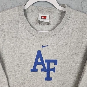 Camicia Vintage Nike Air Force Flacons Uomo XL Grigio Centro Swoosh Logo Grafico Y2K - Foto 1 di 8