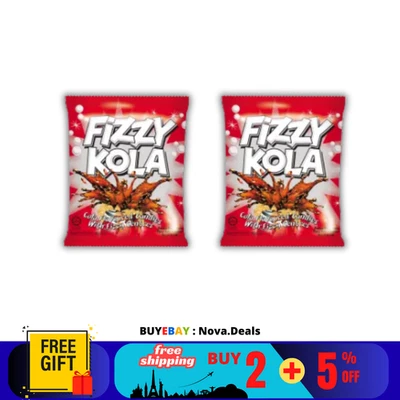 2 pacotes de doces sabor FIZZY KOLA saboroso COLA 120g com centros efervescentes - Imagem 1 de 4