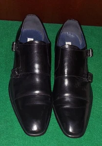 STEVE MADDEN "BOWEN" MEN'S BLACK LEATHER DOUBLE MONK STRAP DRESS SHOES SIZE 13 M - Picture 1 of 13