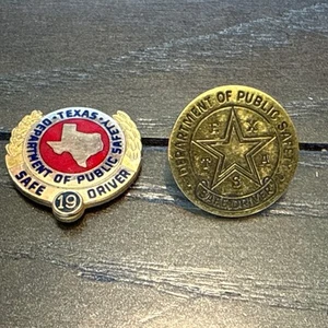 Paar Vintage Texas Department of Safety Safe Fahrer Pins 1/10 10k Gold gefüllt - Bild 1 von 5