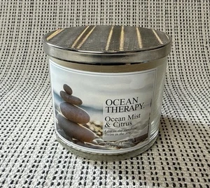 NEW Bath & Body Works 14.5oz Ocean Therapy Ocean Mist & Citrus 3 Wick Candle - Picture 1 of 12