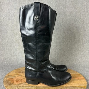 Botas ecuestres altas Frye Melissa para mujer 8,5 B lengüeta de cuero negro para montar al oeste - Imagen 1 de 11