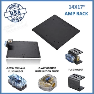 Amp Rack Amp Holder Amp base Amplifier Holder size 14x17 + Fuse Holder car audio - Picture 1 of 11