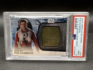 Poe Dameron 2016 Topps Star Wars The Force Awakens Medallions Gold 151/199 PSA 9 - Picture 1 of 3