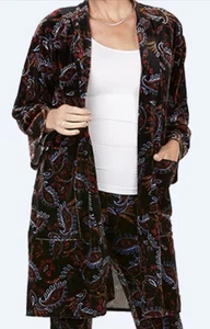Black Velvet Paisley Jacket Size L - Picture 1 of 4