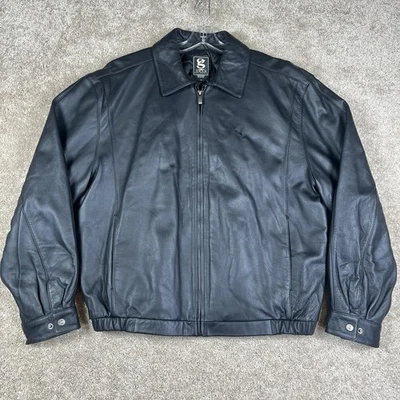 Equipo para Deportes Chaqueta de Cuero Abrigo para Hombres XL Negro Cremallera Completa Bombardero ¡COMO NUEVO! Foto 1 de 4