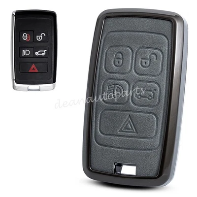 Funda de cuero metálico para llavero Range Rover Jaguar E-PACE F-PACE 2021-2025 Foto 1 de 4