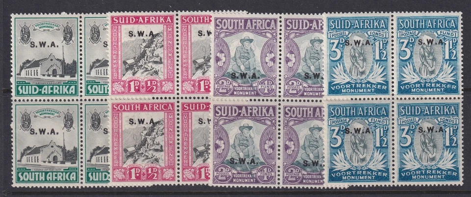 Sudáfrica Sudoeste, Scott B1-B4 (SG 92-95), MLH/NH bloques Foto 1 de 1