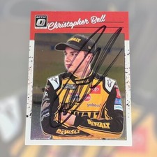 Christopher Bell signed JGR NASCAR card 2023 DONRUSS RACING 1990 OPTIC RETRO #80