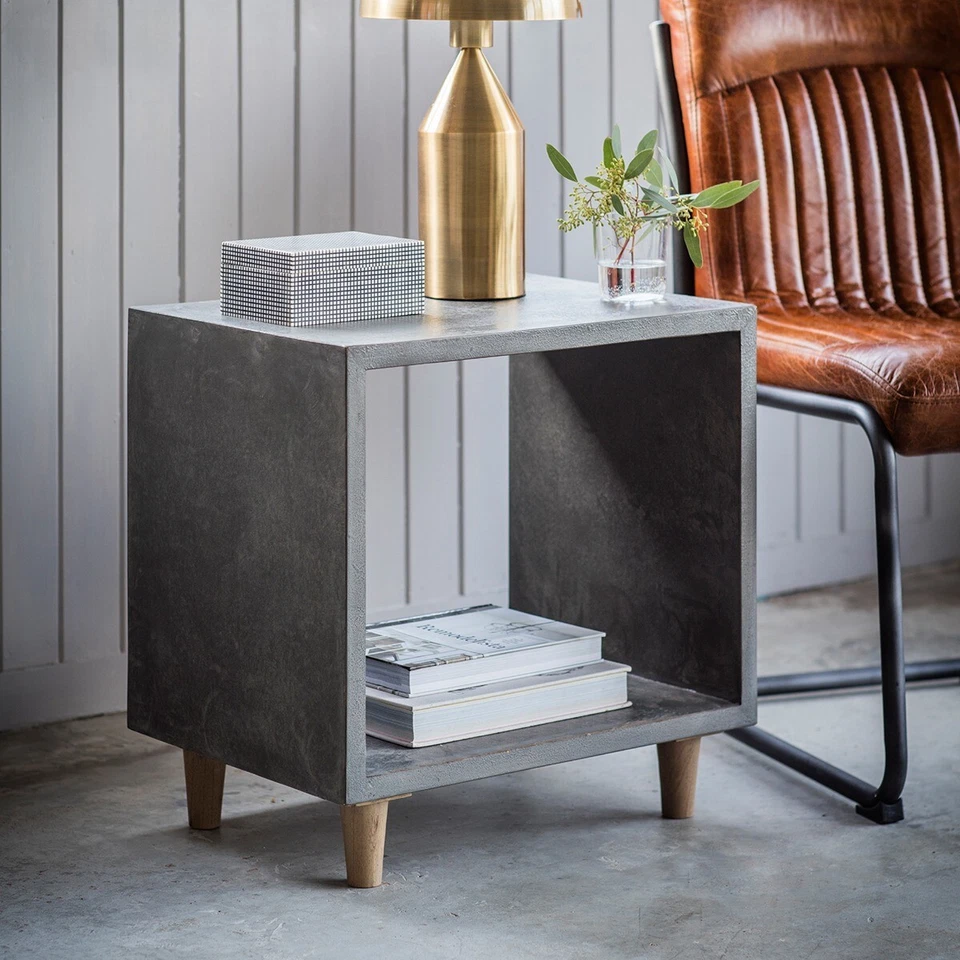 Forde Faux Concrete Cube Lamp Table - Image 1 of 1