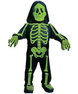 Disfraz de Halloween verde esqueletos 3T/4T para niños pequeños 3D 6 piezas mono niños Foto 1 de 4
