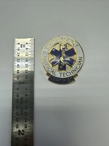 EMERGENCY MEDICAL TECHNICIAN CERTIFIED Safety Pin-  EMS - Blue White & Gold -NEW - Picture 1 of 3