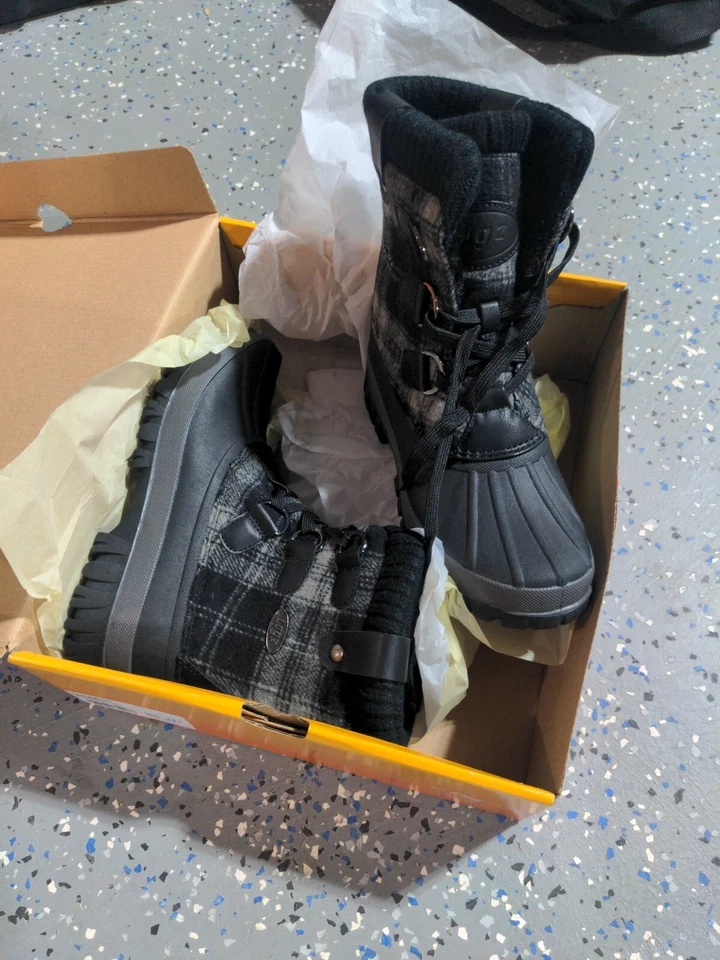 Botas de pato Lugz para mujer talla 7M negras a cuadros con cordones Foto 1 de 1