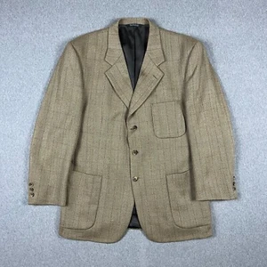 VTG Burberrys Blazer Mens 44 Herringbone Check Pure Wool Union Made in USA - Picture 1 of 16
