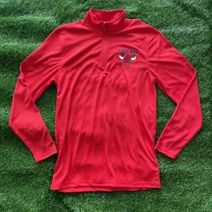 Herren Chicago Bulls 1/4 Zip Pullover Langarm Rot NBA Ultra Game Größe M - Bild 1 von 7