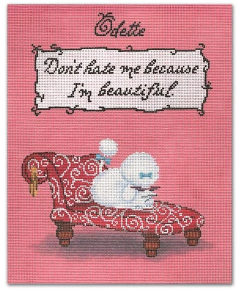 Needlepoint Handpainted CBK Dont Hate Me Because I am Beautiful 8x10 - Image 1 of 1
