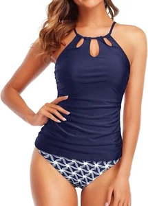 Holipick Tankini Bathing Suits Tummy Control Swimsuits High Neck Swim M NWT A4 - Picture 1 of 5