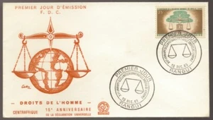 1963 Bangui Central African Republic Droits De L'Homme FDC - Picture 1 of 2