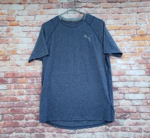 🔥 Puma Blue Short Sleeve Athletic Training Shirt Men's Medium M Poly Cotton - Picture 1 of 4