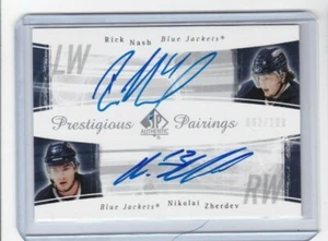 2005 2005-06 SP AUTHENTIC RICK NASH ZHERDEV PRESTIGIOUS PAIRINGS AUTO 062/100 - Picture 1 of 2