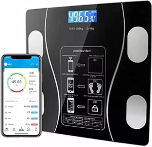 Bilancia Pesapersone Professionale Nera, Impedenziometrica Bluetooth,Digitale co - Foto 1 di 2