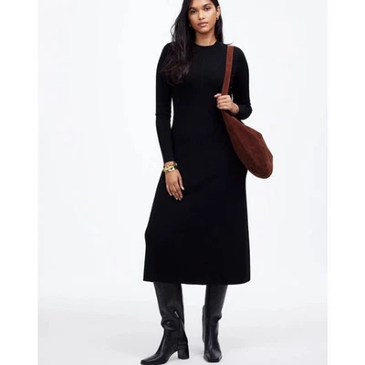 NWT Madewell Merino Wool Sweater Maxi Dress in True Black Size XL - Image 1 of 4