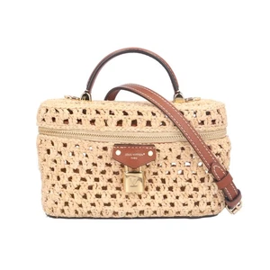 LOUIS VUITTON Schultertasche M14303 Raffia Leder Vanity Chain Pouch gebraucht - Bild 1 von 11