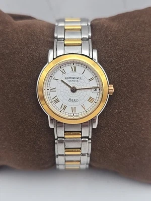 Raymond Weil Saxo 23mm White Dial Two Tone Date Round 9621 Women's Wristwatch - Image 1 of 4