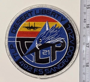USAF Patch F-15E 492nd Fighter Sq FS Desert Liberty TLP 2021 Sandgrado Azul Rare - Bild 1 von 2