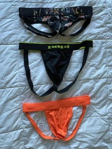 *NEW* KAREN SPACE PAPI Sm Med mens thong bikini underwear tropical green orange - Picture 1 of 4