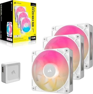 Corsair CO-9051038-WW iCUE Link RX120 Max RGB Starter Kit 120 mm blanco paquete de 3 - Imagen 1 de 3