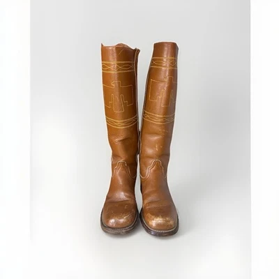 Botas vaqueras Durango West vintage para mujer 5M marrón bordadas punta cuadrada EE. UU. Foto 1 de 4