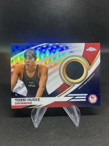 Tarjeta parche piezas recuerdos Torri Huske #USA-TH olímpicos de Estados Unidos cromados Topps 2024 - Imagen 1 de 2
