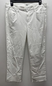 PAIGE Cindy Crop Crisp White Raw Hem High Rise Jeans Size 33 (Q5-14) - Picture 1 of 7