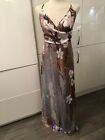 Made With Love Size Small Floral Mix Jersey Maxi Dress with Front Slit BNWT
