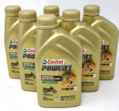 Óleo de motocicleta Castrol Power 1 Racing 4T - 5W40 1 QT ESTOJO DE 6 - Imagem 1 de 3