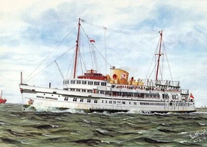 Postcard Ship MV Royal Sovereign   (Watercolour repoduction) - Picture 1 of 1