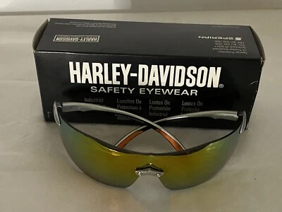 Gafas de sol Harley Davidson motociclista negras con lentes espejadas doradas unisex 2006 Foto 1 de 4