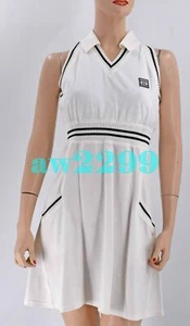 CHANEL NWT MOST WANTED TENNIS CC LOGO DRESS WHITE WITH NAVY BLUE TRIM 42 40 NEW - Picture 1 of 12