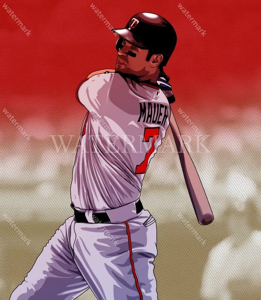 DG173 Joe Mauer Minnesota Twins Comic 8x10 11x14 16x20 Photo - Image 1 of 1