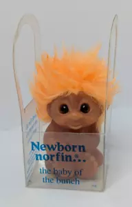 Dam Norfin Infant Troll Sitting Baby 3" Orange Short Hair 1985 mit OVP - Bild 1 von 8